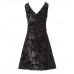 Gb Girls Black Sleeveless V-Neck Velvet Sequin Dress 